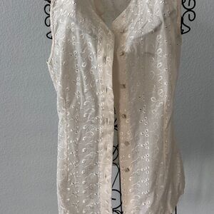 Elegant Cream Sleeveless Top